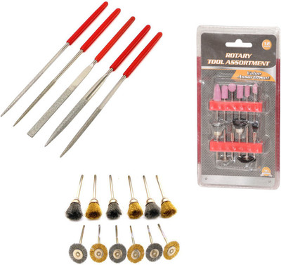 Digital Craft 5Pc Diamond File Set,12Pc Rotary Tools Set,12Pc Wire Brush Set 5Pc Diamond File Set,12Pc Rotary Tools Set,12Pc Wire Brush Set, Rotary Tool(3 mm)