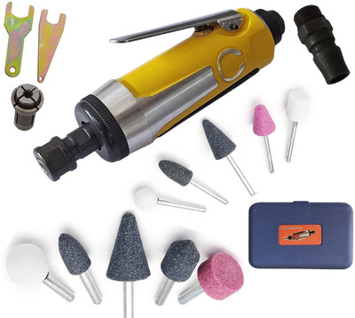 Inditrust new Heavy duty Air Die Grinder Tools Collet Size (6mm & 3mm) Air Compressor new 90psi Die Grinder with Stone Nipple collet Key set Rotary Tool(6 mm)