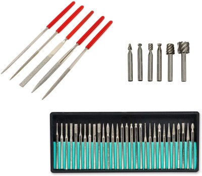 Digital Craft 5Pc Diamond File Set,6Pc HSS Rotary Burs Set,30Pc Diamond Burs Set, 5Pc Diamond File Set,6Pc HSS Rotary Burs Set,30Pc Diamond Burs Set, Rotary Tool(3 mm)