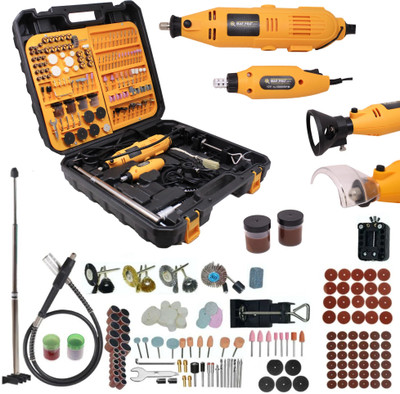 Maf Pro MG3505 350 Pcs Mini Rotary Die Grinder Kit with 2 Die Grinders, Flexible Shaft Rotary Tool(3 mm)