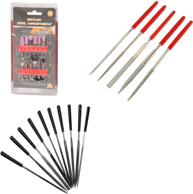 Digital Craft 12Pc Rotary Tools Set,10Pc 4x160 Needle File Set,5Pc Diamond file Set, Rotary Tool(3 mm)