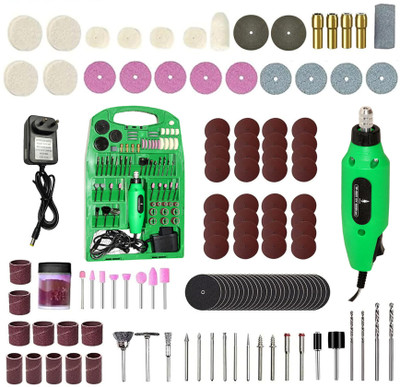 Digital Craft Mini Rotary Tool Kit 12V High-Speed 16,000 RPM Die Grinder with 123-Piece Accessories – Ideal for DIY, Wood Carving, Cutting & Polishing Rotary Tool(3.2 mm)