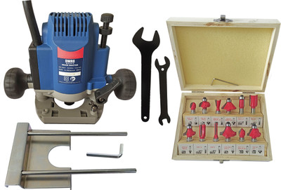 DUMDAAR Heavy duty 900W Router Trimmer Machine 8mm Electric Wood Router Machine With 12 Pcs Router bit (Pack of 2) Rotary Tool(8 mm)