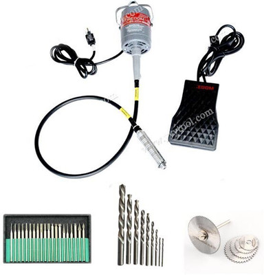 Digital Craft Rotary Tool Flexible Shaft Electric Die Grinder Rotary Tool Variable Speed Foot Pedal Rotary Tool(4 mm)