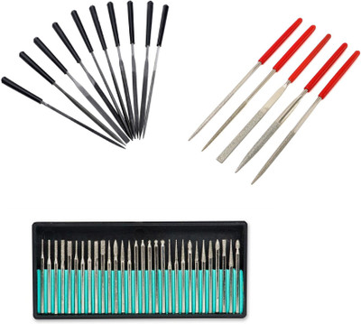 Digital Craft 10Pc 4x160 Needle File Set,30Pc Diamond Burs Set,5Pc Diamond File Set, 10Pc 4x160 Needle File Set,30Pc Diamond Burs Set,5Pc Diamond File Set, Rotary Tool(3 mm)