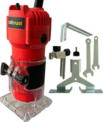 Inditrust 700w 6.35mm Trimmer Wood Trimmer Machine 6 Month Warranty Copper Winding for multipurpose wood working Rotary Tool(6.35 mm)