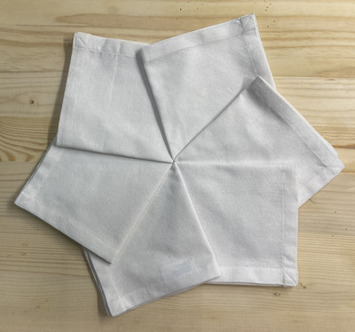Glus Tiffin Cotton Napkin Solid Roti Square Flap Cover(White, 6)