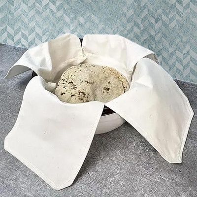 OPTICA WEAVES Cotton Double Layer Roti Clothes Wrap with Flaps, Cotton Cloth for Chapati Solid Roti Square Flap Cover(Off- White, 1)