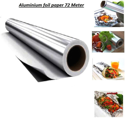 WTKITCHEN Kitchen 72 Mtr Aluminium Foil Paper (Pack of 1) Self Design Roti Round FlapCover Aluminium Foil(72 m)