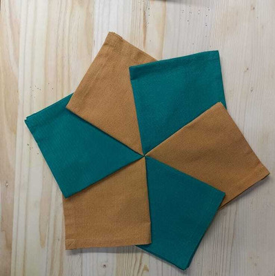 Glus Solid Roti Square Flap Cover(Mustard, Green, 6)