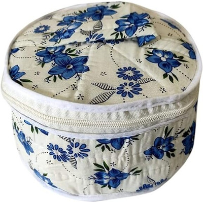 Jain life Cotton Roti and Chapati Cover with Round Zip Opening Floral Print Roti Round Flap Cover(Multicolour, 2)