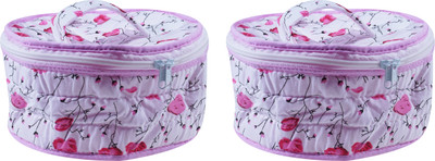 survi chappati box Floral Print Roti Round Disk Cover(Pink, 2)