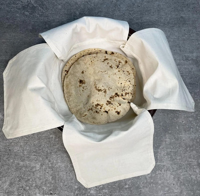 DARSHANAM WORLD Cotton Roti Cover Cloth, Double Layer Roti Wrap, Chapati Cover Self Design Roti Square Flap Cover(Cream, 1)