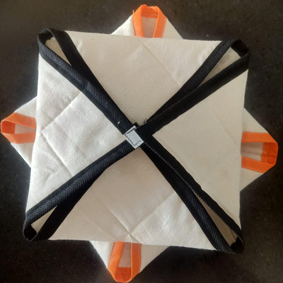 VYNTRIX Cotton Square Traditional Roti|Chapati| Cover to Keep Roti/Chapati Fresh Solid Roti Square Flap Cover(Multicolor, 2)
