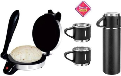 OTC Combo Of Vacuum Flask Set & Non Stick Roti and Khakra Maker
