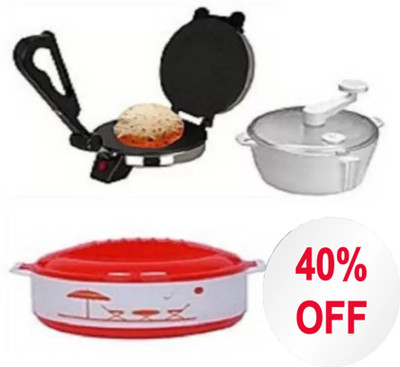Viyasha ®Indian Chapati Roti/Maker Free Dough maker casserole TR15 Roti and Khakra Maker