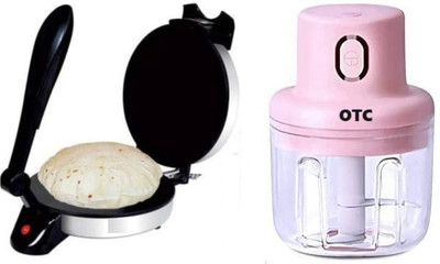 OTC Combo Of Free Electric Chopper Combo Pack & Non Stick Electric VM-1 Roti and Khakra Maker