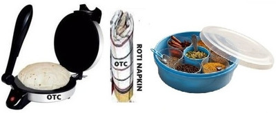 OTC Combo Of Masala Box|| Free Roti Napkin|| With Non Stick Electric Roti and Khakra Maker