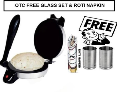 OTC Free 2 Pcs Steel Glass || Non Stick Electric 1 Year Warranty IO-230 Roti and Khakra Maker