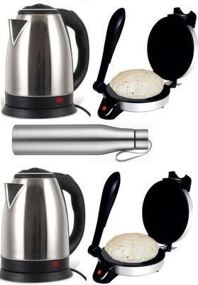 OTC Combo Pack Of 2 Electric Kettle & 1 Steel Water Bottle & 2 Roti and Khakra Maker