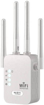 Muvit 4 Antina WiFi Extender WiFi 300Mbps WiFi Booster 2.4G WiFi WiFi Range Extender 2.4 GHz 300 Mbps Wifi Speed Single Band External Antenna Access Point Mode, Ethernet (Cable Broadband)(White)