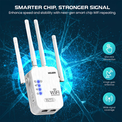 Wifi- Repeater 01 whites WiFi Range Extender 2.4 GHz 150 Mbps Wifi Speed Dual Band External Antenna Ethernet (Cable Broadband), Access Point Mode(White)