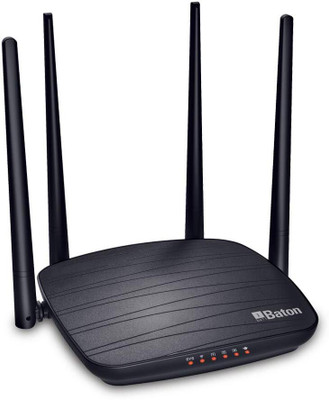 NETLINK iBall Baton iB-WRD12EN 1200M Smart Dual Band Wireless AC Router (Black) 4G Router 2.4 GHz 1200 Mbps Wifi Speed Dual Band External Antenna Both (Ethernet and ADSL)(Black)