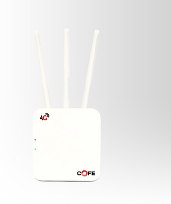 COFE 4G Sim Router with Triple Antenna, Support All GSM Sim with 120 Mtr Range Vivek 4G Router 2.4 GHz 300 Mbps Wifi Speed Single Band External Antenna MiFi (Sim Based)(White)