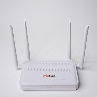 Syrotech SY GPON 2010 WADONT Dual Band XPON ONT with 4 Antenna Fiber Broadband with Voice 1200 Mbps Wireless Router(White, Dual Band)