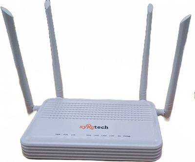 Syrotech SY-2010-WADONT Wireless Router 2.4 GHz, 5 GHz 1200 Mbps Wifi Speed Dual Band External Antenna Both (Ethernet and ADSL)(White)