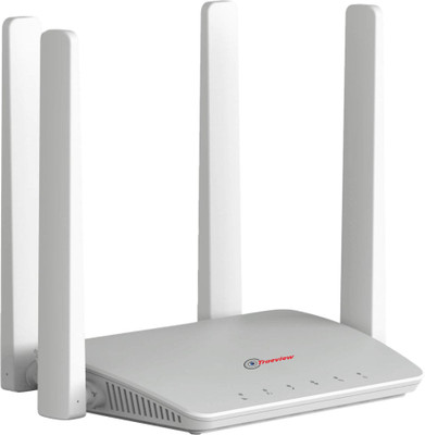 Trueview 4G Wireless Mobile Sim Based 4G Router 2.4 GHz 300 Mbps Wifi Speed Dual Band External Antenna NA(White)