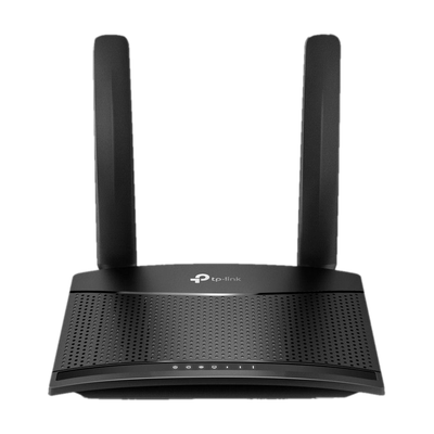 TP-Link TL-MR100 4G Router 2.4 GHz 300 Mbps Wifi Speed Single Band External Antenna Ethernet (Cable Broadband), MiFi (Sim Based)(Black)