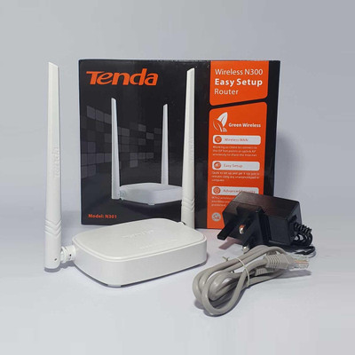 TENDA WIRELESS N300 EASY SETUP ROUTER N301 WiFi Range Extender 2.4 GHz 300 Mbps Wifi Speed Single Band External Antenna Access Point Mode(White)