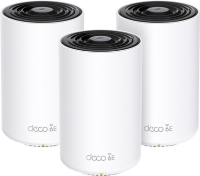 TP-Link Deco XE75 (3-Pack) AXE5400 Tri-Band Mesh Wi-Fi 6E System 5400 Mbps Mesh Router (White, Tri Band)