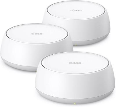 Deco BE25(3-pack) BE5000 Whole Home Mesh WiFi 7 System Mesh Router 2.4 GHz, 5 GHz 5000 Mbps Wifi Speed Dual Band Internal Antenna Ethernet (Cable Broadband)(White)