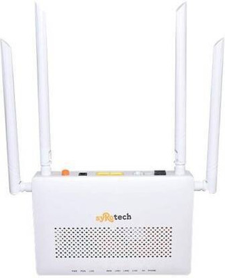 Syrotech SY-G/EPON-1110 WDAONT Wont 1200 Mbps Router Wireless Router Optical Network Unit with 4 Antenna Router 2.4 GHz, 5 GHz 1200 Mbps Wifi Speed Dual Band Internal Antenna Ethernet (Cable Broadband)(White) Syrotech SY-G/EPON-1110 WDAONT Wont 1200 Mbps Router Wireless Router Optical Network Unit with 4 Antenna Router 2.4 GHz, 5 GHz 1200 Mbps Wifi Speed Dual Band Internal Antenna Ethernet (Cable Broadband)(White)