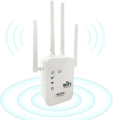 MARS WiFi Range Extender|Connects Up to 20 Devices|Repeater & Access Point|4 Antennas WiFi Range Extender 2.4 GHz 300 Mbps Wifi Speed Dual Band External Antenna Access Point Mode(White)