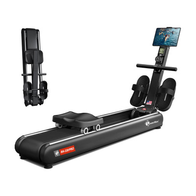 Powermax Fitness RH-330PRO Premium Rower Cardio Equipment for Home-Gym, Bluetooth, 130kg max user Rowing Machine(Foldable)