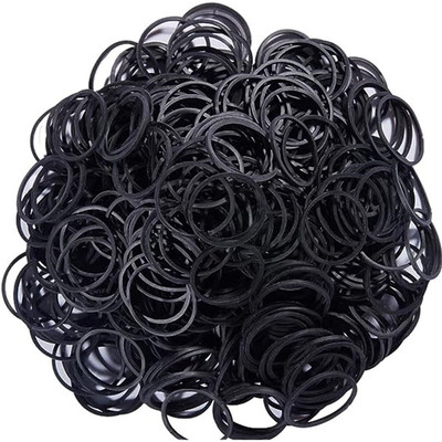 Bhorer Sugandha Black Rubber Bands Soft Wedding Hairstyle and More (1000 pcs) Hair Band Rubber Band(Pack of 1000)