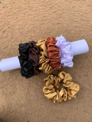 Gixer Luxury Satin Scrunchies Gift for Women and Girls Random colour Scrunchies Rubber Band(Pack of 6)