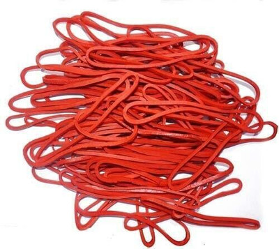 IMPRINT Large Size Natural Rubberbands 3 MM Wide | 4 Inches Diameter | Pack of 50 | Red rubber band Rubber Band(Pack of 50)