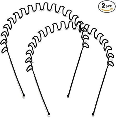 FABSTORE FAB002 ZIC ZAG HAIR- BLACK METAL Rubber Band(Pack of 2)