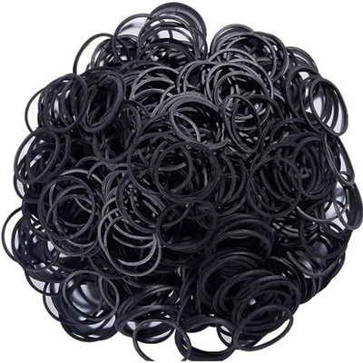 NIVO Mini Black Rubber Bands Soft Wedding Hairstyle and More (1000 pcs) Hair Band Rubber Band(Pack of 1000)