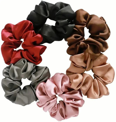 AASHIYANA9STORE Scrunchies For Women And Girls Set Of 6 Scrunchie Hair Rubber Band multicolour Rubber Band(Pack of 1)