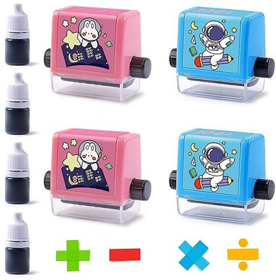 Dwiti Enterprise DwitiEnterprisSmartMathRollerStampforKidsArithmetLearningMathQuestionMaker Roller With Reusable Ink (Add, Subtract, Multiply & Divide, Black)(5, black)
