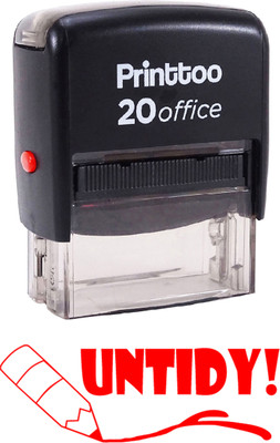 Printtoo UNTIDY! Self Inking Rubber Stamp Office Stationary Stamp Self-inking Stamp(Medium, Red)