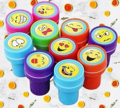 Gold Leaf 10 Diffrent Tyoes Of Emoji Smiley Stamp For Kids Art & Craft Projects Smiley Stamp(Small, NA)