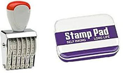 dinojames 6 Digit Numbering Stamp with Stamp pad Stamp(3mm, Blue)
