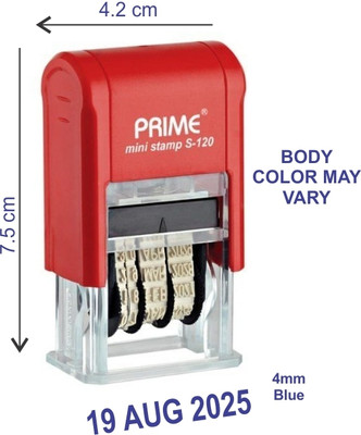 Evershine Prime Mini Dater Stamps Small Size 4mm Blue Self Inking Dater Stamp(4mm, Blue)