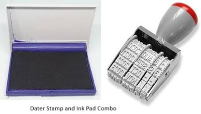 S P SERVICES SPServices_DATER_PAD_50 DATE STAMP WITH SELF INK PAD(LARGE, BLUE)